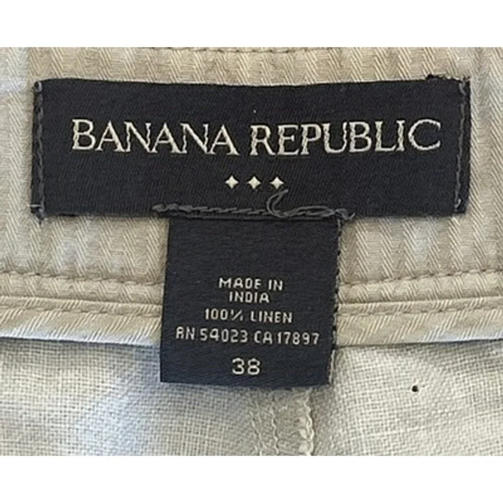 VTG Banana Republic 100% Linen Shorts Men's 38 Beige 10